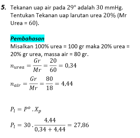 Contoh Soal Pembahasan Sifat Koligatif Larutan 5 Contoh Soal Pembahasan Sifat Koligatif Larutan 5