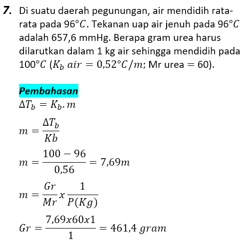 Contoh Soal Pembahasan Sifat Koligatif Larutan 7 Contoh Soal Pembahasan Sifat Koligatif Larutan 7