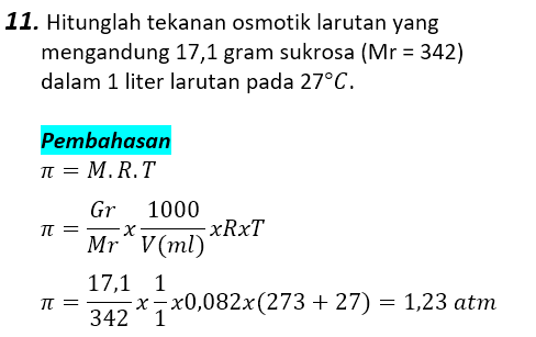 Contoh Soal Pembahasan Sifat Koligatif Larutan 11 Contoh Soal Pembahasan Sifat Koligatif Larutan 11