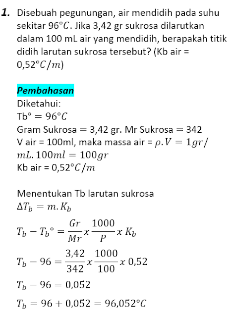 Contoh Soal Pembahasan Sifat Koligatif Larutan 1 Contoh Soal Pembahasan Sifat Koligatif Larutan 1