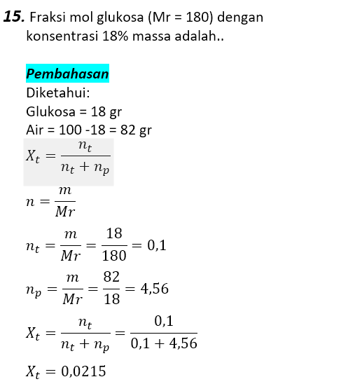 Contoh Soal Pembahasan Sifat Koligatif Larutan 15 Contoh Soal Pembahasan Sifat Koligatif Larutan 15